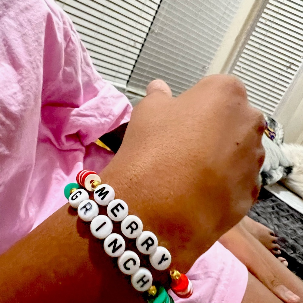 Christmas bracelets clay beads